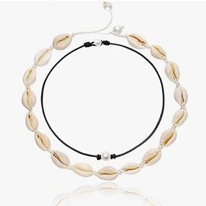 New Set of Shell Beach Boho Choker & Pearl Choker Necklaces (A16)